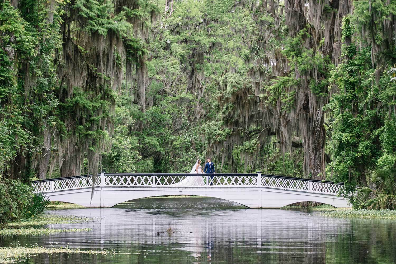 Wedding under the live oaks at Magnolia Plantation and Gardens