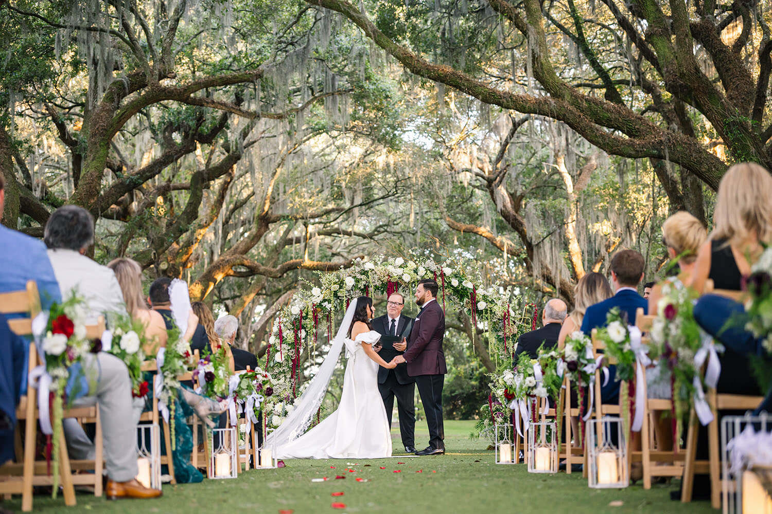 Couple portrait at the Legare Waring House oak allée